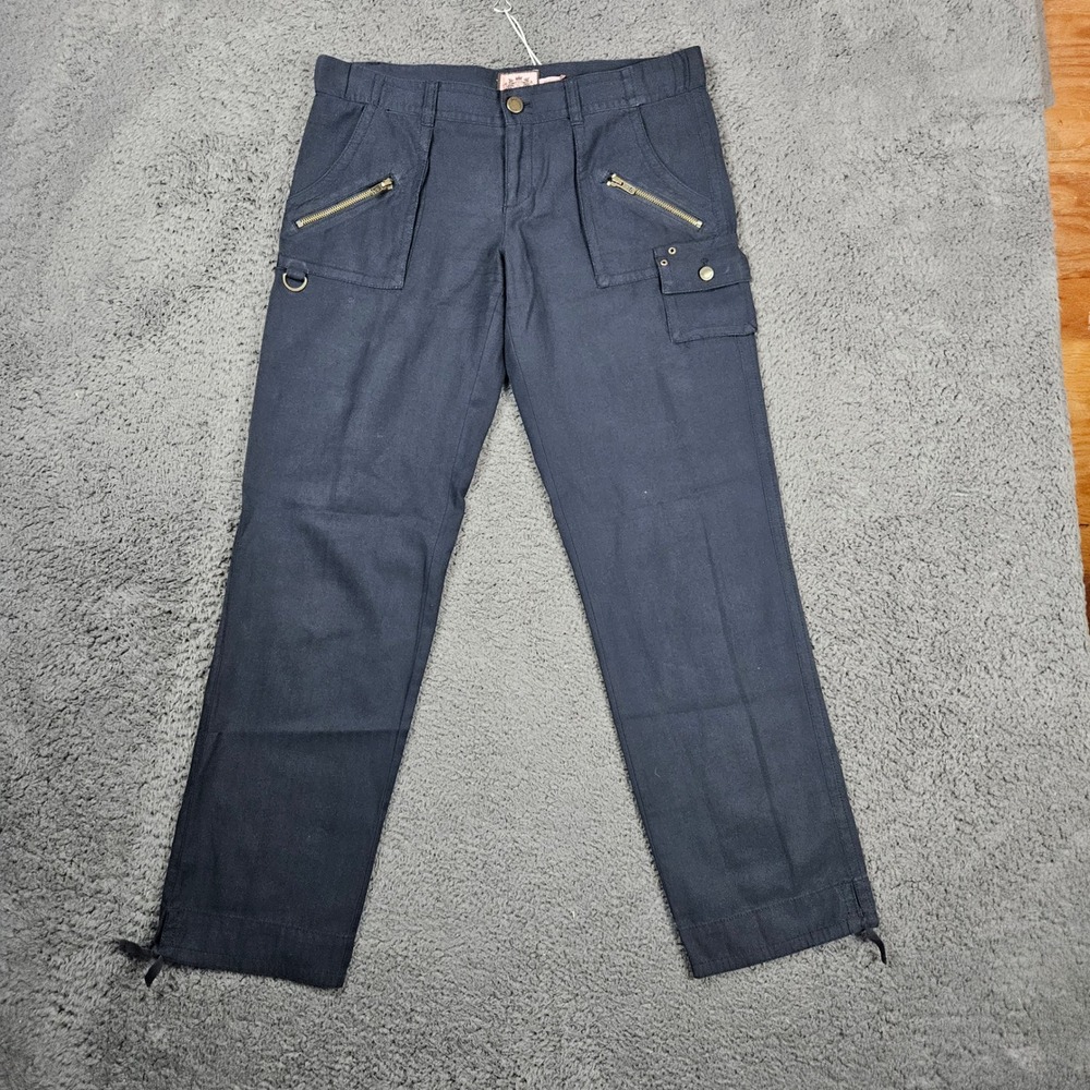 Juicy Couture Women's Cargo Pants‎ Low Rise Zip Pockets Black Size 4
